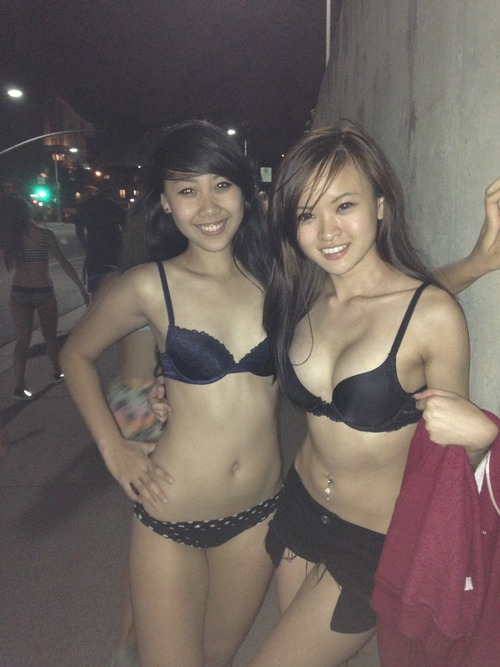 Sexy amateur asian girl in bikini panties and teasing